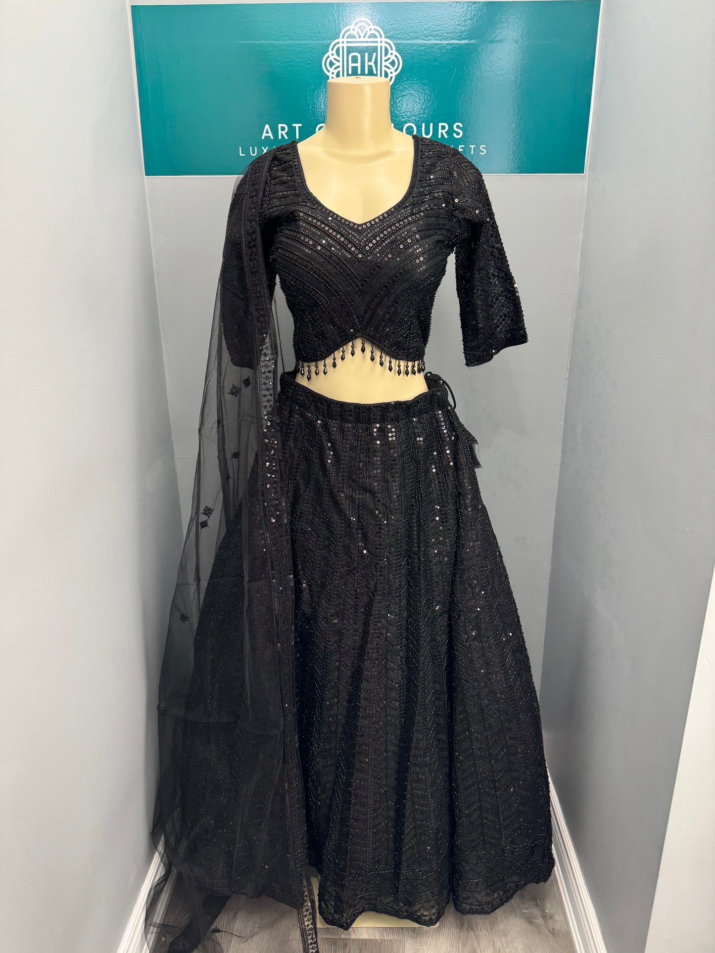 All Black Lehenga