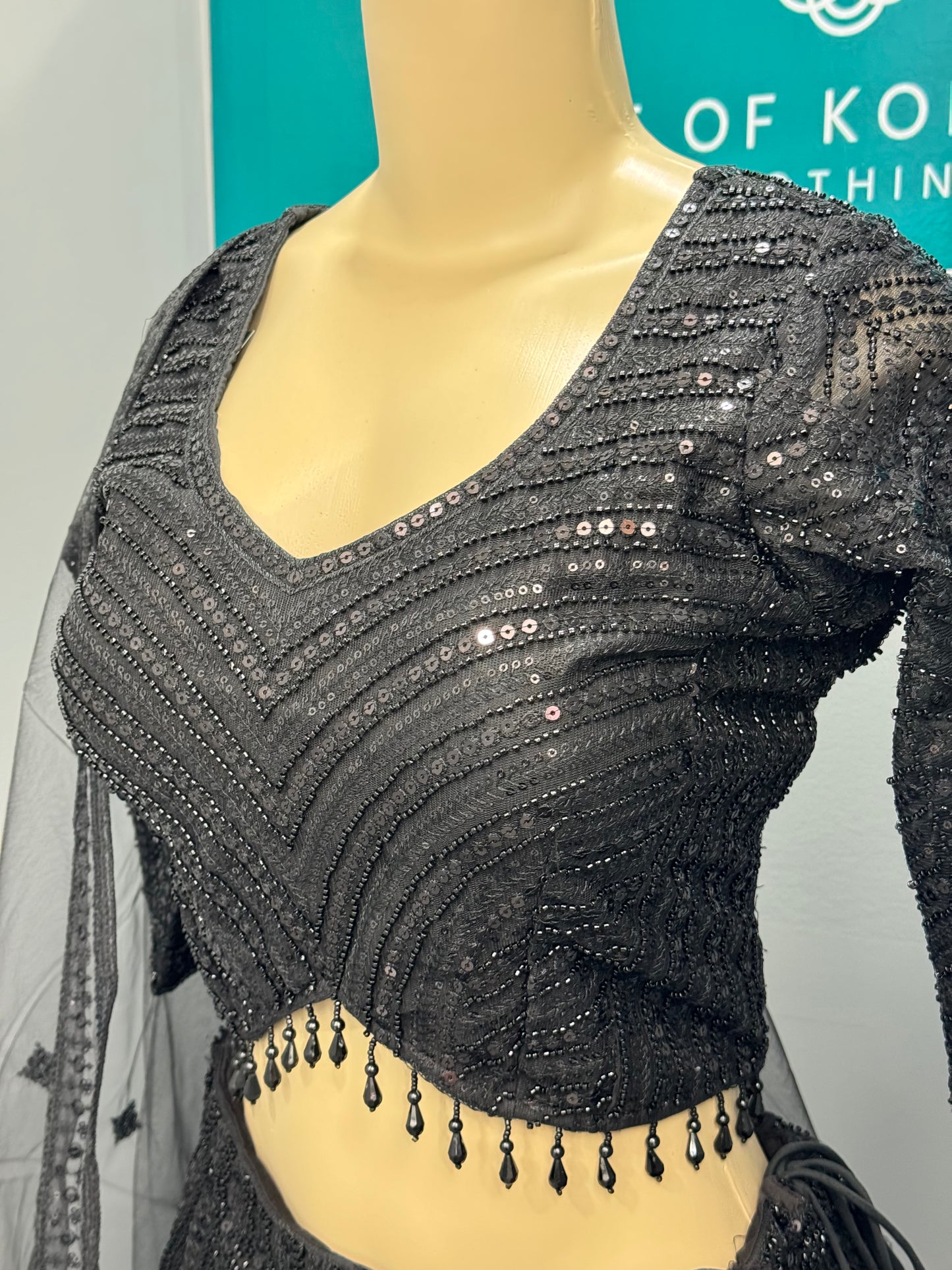 All Black Lehenga